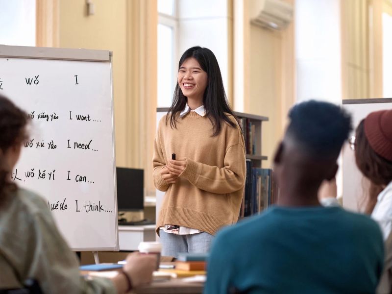 Student preparing for overseas exams and language training